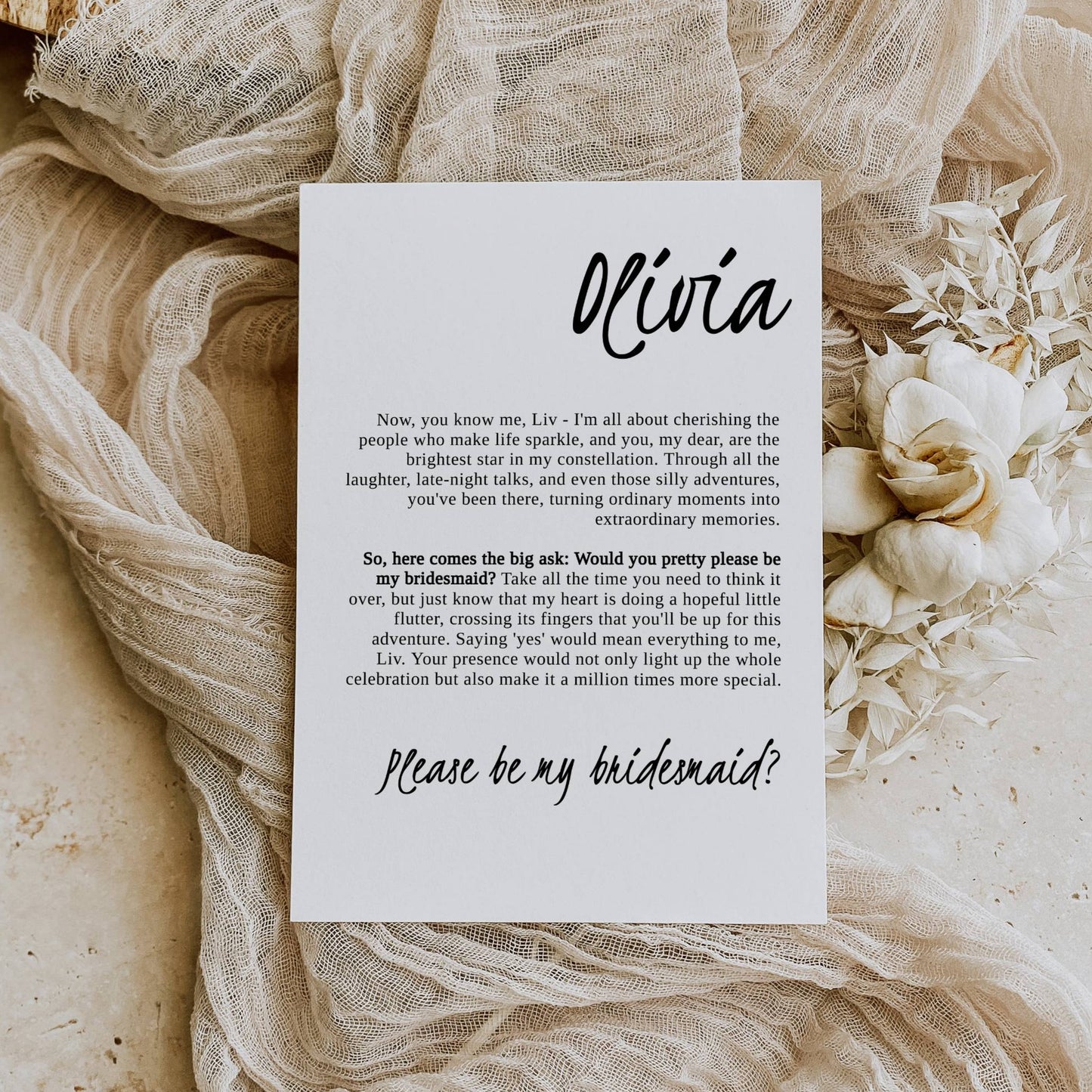 Bridesmaid Proposal Card Template, Editable Photo Proposal Card, Will You Be My Maid of Honor Card, Bridesmaid Card Template, Ask Card