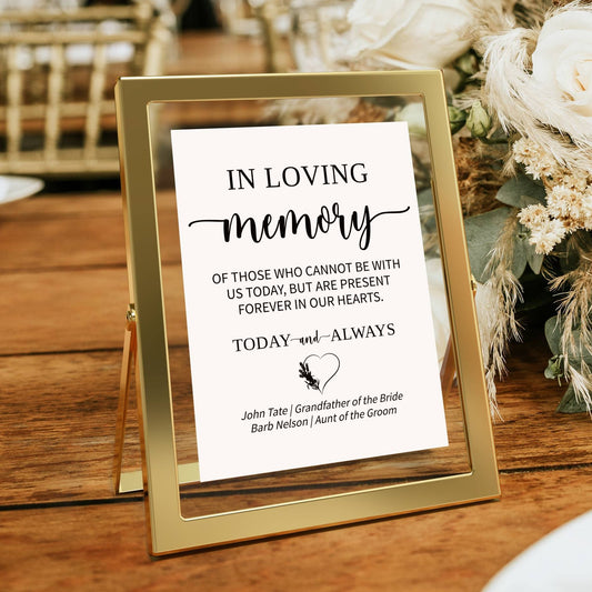 In Loving Memory Wedding Sign | 8x10" Table Top Sign