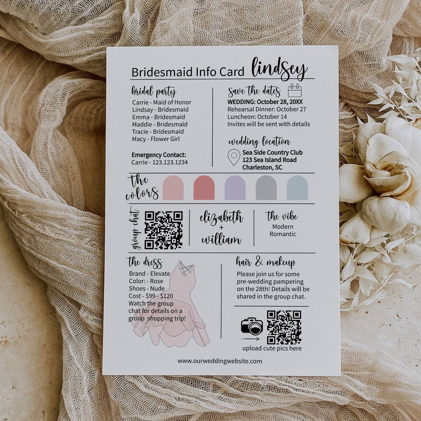 Modern Minimalist Bridesmaid Card Template, Personalized Bridesmaid Card, Bridesmaid Infographic, Boho Bridesmaid Card, Bridesmaid Ask Card