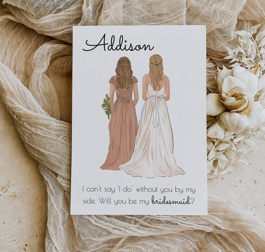 Bridesmaid Proposal Card Template, Modern DIY Bridesmaid Card, Bridesmaid Ask Card, Editable Template, Edit with TEMPLETT, Instant