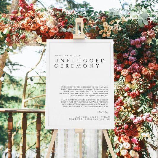 Unplugged Wedding Ceremony Sign Template, Unplugged Ceremony, Unplugged Ceremony Sign, Unplugged Wedding Sign, Unplugged Template, TRA
