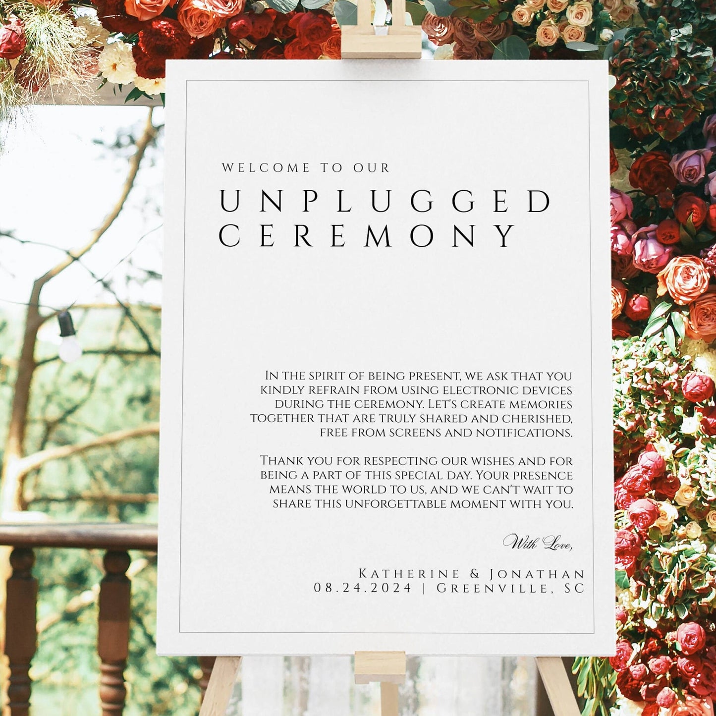 Unplugged Wedding Ceremony Sign Template, Unplugged Ceremony, Unplugged Ceremony Sign, Unplugged Wedding Sign, Unplugged Template, TRA