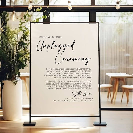Unplugged Ceremony Sign, Wedding Unplugged Ceremony Sign, Editable with Templett, MOD